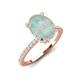3 - Aisha 1.69 ctw Opal Oval Shape (9x7 mm) Hidden Halo accented Side Lab Grown Diamond Engagement Ring 