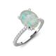 3 - Aisha 1.69 ctw Opal Oval Shape (9x7 mm) Hidden Halo accented Side Lab Grown Diamond Engagement Ring 