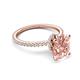 5 - Aisha 1.98 ctw Morganite Oval Shape (9x7 mm) Hidden Halo accented Side Lab Grown Diamond Engagement Ring 