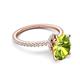 5 - Aisha 2.37 ctw Peridot Oval Shape (9x7 mm) Hidden Halo accented Side Lab Grown Diamond Engagement Ring 