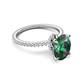 5 - Aisha 2.52 ctw Created Alexandrite Oval Shape (9x7 mm) Hidden Halo accented Side Lab Grown Diamond Engagement Ring 