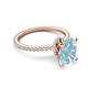 5 - Aisha 2.12 ctw Aquamarine Oval Shape (9x7 mm) Hidden Halo accented Side Lab Grown Diamond Engagement Ring 