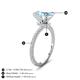 4 - Aisha 2.12 ctw Aquamarine Oval Shape (9x7 mm) Hidden Halo accented Side Lab Grown Diamond Engagement Ring 