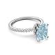 5 - Aisha 2.12 ctw Aquamarine Oval Shape (9x7 mm) Hidden Halo accented Side Lab Grown Diamond Engagement Ring 