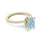 5 - Aisha 2.12 ctw Aquamarine Oval Shape (9x7 mm) Hidden Halo accented Side Lab Grown Diamond Engagement Ring 