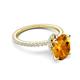 5 - Aisha 2.07 ctw Citrine Oval Shape (9x7 mm) Hidden Halo accented Side Lab Grown Diamond Engagement Ring 