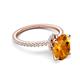 5 - Aisha 2.07 ctw Citrine Oval Shape (9x7 mm) Hidden Halo accented Side Lab Grown Diamond Engagement Ring 