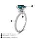 4 - Aisha 2.77 ctw London Blue Topaz Oval Shape (9x7 mm) Hidden Halo accented Side Lab Grown Diamond Engagement Ring 