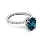 5 - Aisha 2.77 ctw London Blue Topaz Oval Shape (9x7 mm) Hidden Halo accented Side Lab Grown Diamond Engagement Ring 