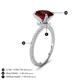 4 - Aisha 2.57 ctw Red Garnet Oval Shape (9x7 mm) Hidden Halo accented Side Lab Grown Diamond Engagement Ring 