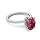 5 - Aisha 2.47 ctw Pink Tourmaline Oval Shape (9x7 mm) Hidden Halo accented Side Lab Grown Diamond Engagement Ring 