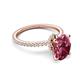 5 - Aisha 2.47 ctw Pink Tourmaline Oval Shape (9x7 mm) Hidden Halo accented Side Lab Grown Diamond Engagement Ring 