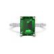 1 - Aisha 2.37 ctw Created Emerald Emerald Shape (9x7 mm) Hidden Halo accented Side Lab Grown Diamond Engagement Ring 