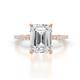 1 - Aisha 2.17 ctw Moissanite Emerald Shape (9x7 mm) Hidden Halo accented Side Lab Grown Diamond Engagement Ring 