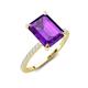 3 - Aisha 2.62 ctw Amethyst Emerald Shape (9x7 mm) Hidden Halo accented Side Lab Grown Diamond Engagement Ring 