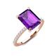 3 - Aisha 2.62 ctw Amethyst Emerald Shape (9x7 mm) Hidden Halo accented Side Lab Grown Diamond Engagement Ring 