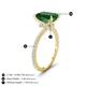 4 - Aisha 2.37 ctw Created Emerald Emerald Shape (9x7 mm) Hidden Halo accented Side Lab Grown Diamond Engagement Ring 