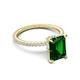 5 - Aisha 2.37 ctw Created Emerald Emerald Shape (9x7 mm) Hidden Halo accented Side Lab Grown Diamond Engagement Ring 