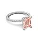 5 - Aisha 2.62 ctw Morganite Emerald Shape (9x7 mm) Hidden Halo accented Side Lab Grown Diamond Engagement Ring 
