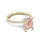 5 - Aisha 2.62 ctw Morganite Emerald Shape (9x7 mm) Hidden Halo accented Side Lab Grown Diamond Engagement Ring 