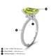 4 - Aisha 2.82 ctw Peridot Emerald Shape (9x7 mm) Hidden Halo accented Side Lab Grown Diamond Engagement Ring 