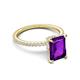 5 - Aisha 2.62 ctw Amethyst Emerald Shape (9x7 mm) Hidden Halo accented Side Lab Grown Diamond Engagement Ring 