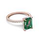 5 - Aisha 3.57 ctw Created Alexandrite Emerald Shape (9x7 mm) Hidden Halo accented Side Lab Grown Diamond Engagement Ring 