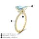 4 - Aisha 2.37 ctw Aquamarine Emerald Shape (9x7 mm) Hidden Halo accented Side Lab Grown Diamond Engagement Ring 