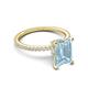 5 - Aisha 2.37 ctw Aquamarine Emerald Shape (9x7 mm) Hidden Halo accented Side Lab Grown Diamond Engagement Ring 