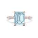 1 - Aisha 2.37 ctw Aquamarine Emerald Shape (9x7 mm) Hidden Halo accented Side Lab Grown Diamond Engagement Ring 