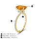 4 - Aisha 2.62 ctw Citrine Emerald Shape (9x7 mm) Hidden Halo accented Side Lab Grown Diamond Engagement Ring 