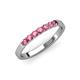 4 - Fiala 2.00 mm Pink Tourmaline 7 Stone Wedding Band 