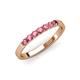 4 - Fiala 2.40 mm Pink Tourmaline 7 Stone Wedding Band 