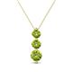 1 - Kesha (4.2mm) Round Peridot Graduated Three Stone Drop Pendant 