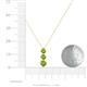 3 - Kesha (4.2mm) Round Peridot Graduated Three Stone Drop Pendant 