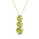 4 - Kesha (4.2mm) Round Peridot Graduated Three Stone Drop Pendant 