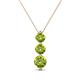 1 - Kesha (4.2mm) Round Peridot Graduated Three Stone Drop Pendant 