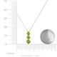 3 - Kesha (4.2mm) Round Peridot Graduated Three Stone Drop Pendant 