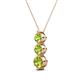 4 - Kesha (4.2mm) Round Peridot Graduated Three Stone Drop Pendant 
