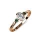 3 - Carolyn 0.45 ctw Natural GIA Certified Diamond Oval Shape (6x4 mm) With Side Emerald Three Stone Rope Ring  
