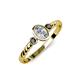 3 - Carolyn 0.48 ctw Natural GIA Certified Diamond Oval Shape (6x4 mm) With Side Black Diamond Three Stone Rope Ring  