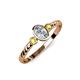 3 - Carolyn 0.48 ctw Natural GIA Certified Diamond Oval Shape (6x4 mm) With Side Yellow Diamond Three Stone Rope Ring  