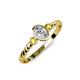 3 - Carolyn 0.48 ctw Natural GIA Certified Diamond Oval Shape (6x4 mm) With Side Yellow Sapphire Three Stone Rope Ring  