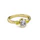 6 - Carolyn 0.48 ctw Natural GIA Certified Diamond Oval Shape (6x4 mm) With Side Yellow Diamond Three Stone Rope Ring  