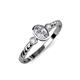 3 - Carolyn 0.49 ctw Natural GIA Certified Diamond Oval Shape (6x4 mm) With Side Natural Diamond Three Stone Rope Ring  
