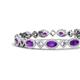 4 - Ivanna 6.42 ctw Amethyst Oval shape (6x4 mm) and Round shape Natural Diamond Eternity Tennis Bracelet 