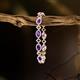 3 - Ivanna 6.42 ctw Amethyst Oval shape (6x4 mm) and Round shape Natural Diamond Eternity Tennis Bracelet 