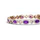 4 - Ivanna 6.42 ctw Amethyst Oval shape (6x4 mm) and Round shape Natural Diamond Eternity Tennis Bracelet 