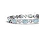 4 - Ivanna 6.09 ctw Aquamarine Oval shape (6x4 mm) and Round shape Natural Diamond Eternity Tennis Bracelet 