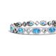 4 - Ivanna 7.96 ctw Blue Topaz Oval shape (6x4 mm) and Round shape Natural Diamond Eternity Tennis Bracelet 